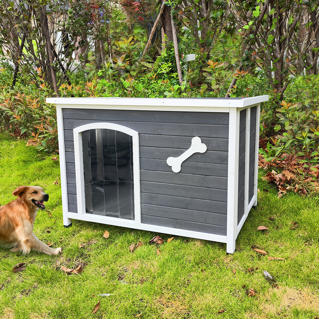 Large Wooden Dog House, Outdoor Waterproof Dog Cage, Windproof and Warm Dog Kennel Easy to Assemble