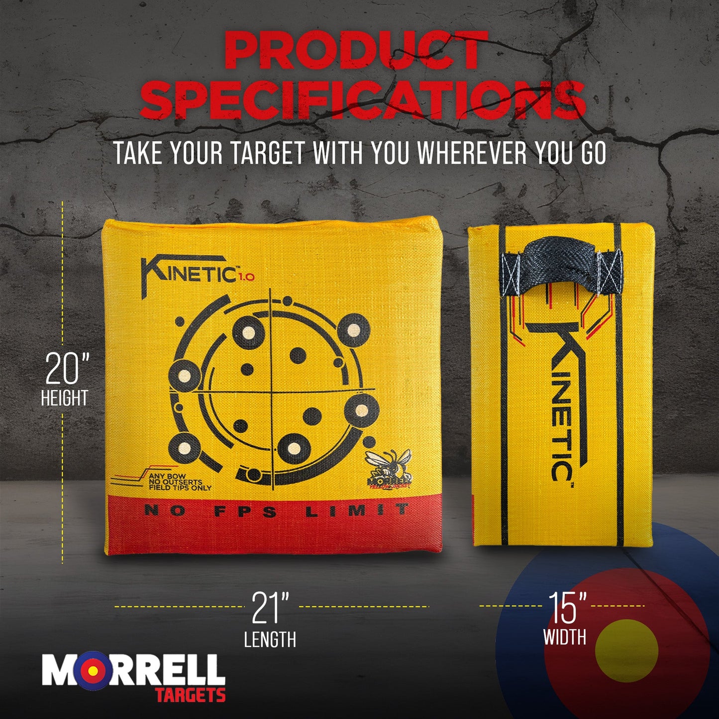 Morrell Targets 2-Side Yellow Jacket Kinetic 1.0 Field Point Archery Bag Target