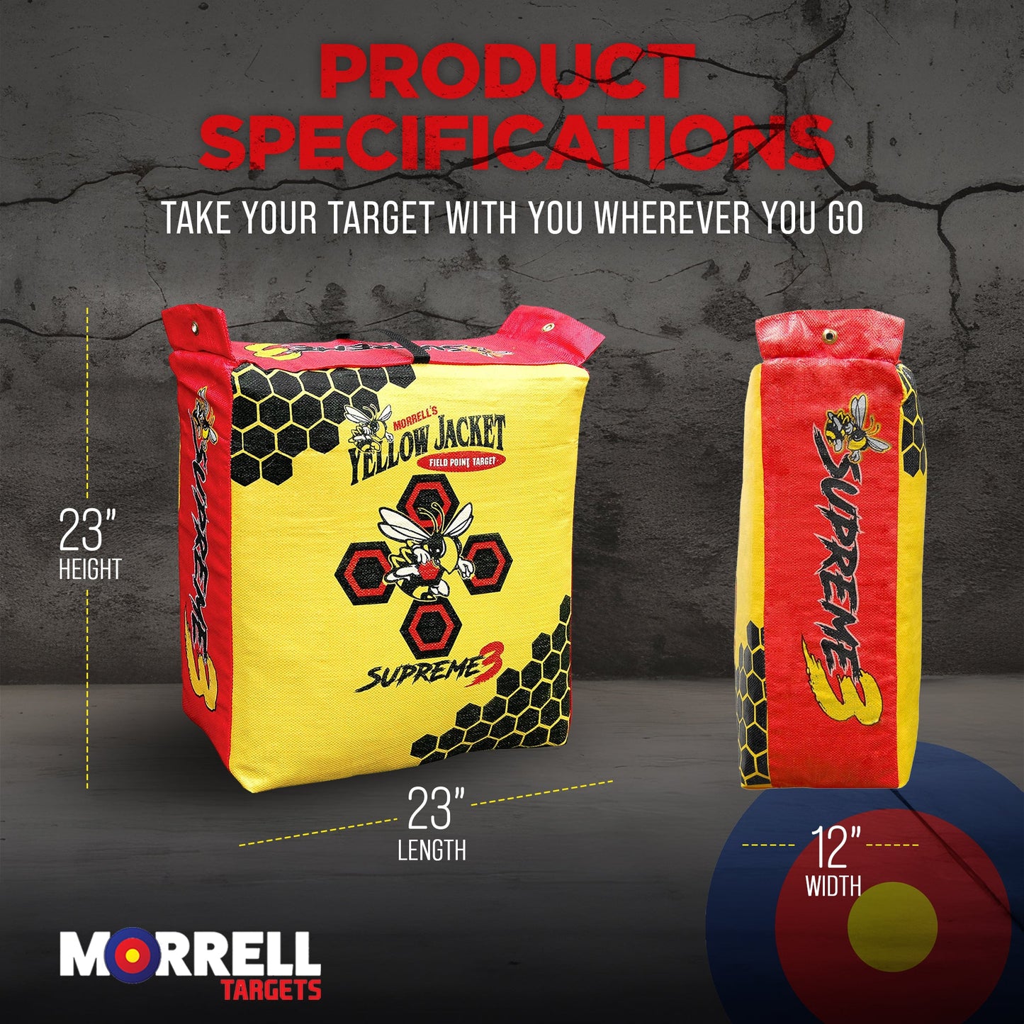 Morrell Yellow Jacket Supreme 3 28 Pound Field Point Archery Bag Target (4 Pack)