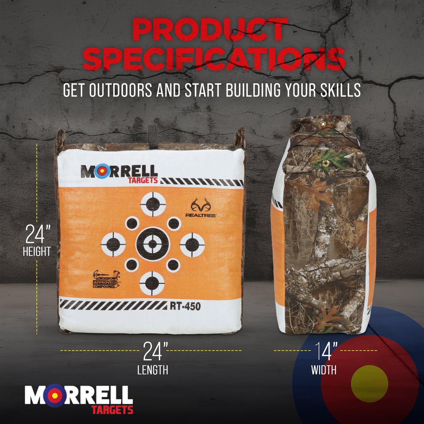 Morrell Targets 2-Sided Archery Bag Target, E-Z Carrying Handle, Edge Camouflage