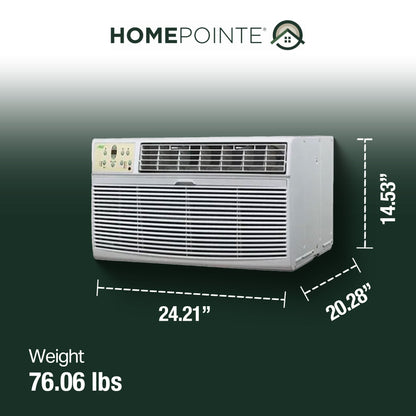 HomePointe 12,000 BTU 230 Volt Through The Wall Window Air Conditioner, White