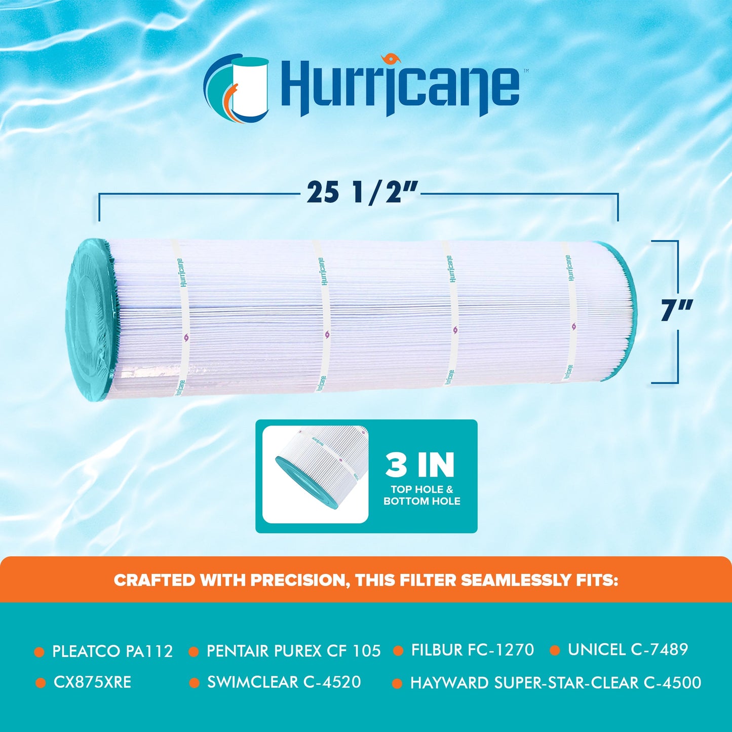 Hurricane 4 Pack HF7489-04 Advanced Pool and Spa Filter Cartridge Replacement