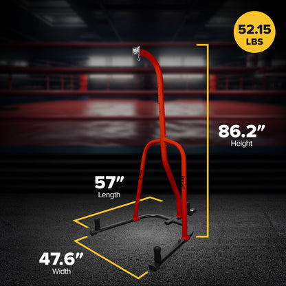 Everlast 100 Pound Capacity Heavy Duty Powder Coat Steel Punching Bag Stand, Red