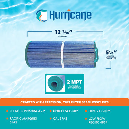 Hurricane 2 Pack HF5H502-01M Elite Aseptic Pool Spa Filter Cartridge Replacement