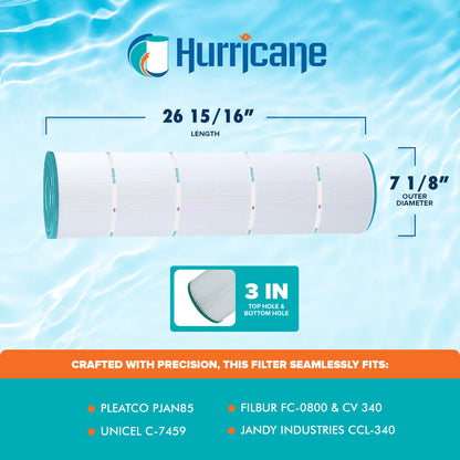 Hurricane 4 Pack HF7459-04 Advanced Pool and Spa Filter Cartridge Replacement