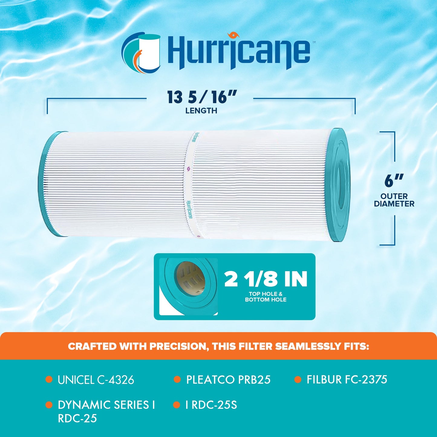 Hurricane HF4326-01 Advanced Pool and Spa Filter Cartridge Replacement, White