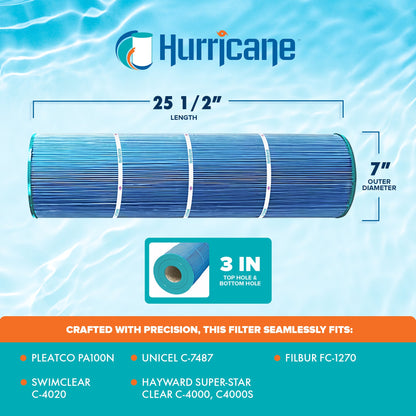 Hurricane 4 Pack HF7487-04M Elite Aseptic Pool Filter Cartridge Replacement