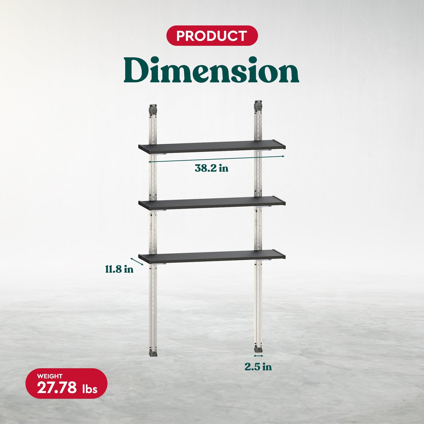 Keter 40 Inch All Weather Steel Reinforced Utility Storage Shed Shelf Kit, Black