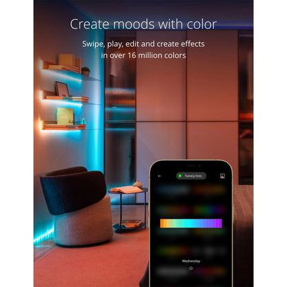 Twinkly Dots App-Controlled Flexible LED Lights 400 RGB Black Wire USB-Power