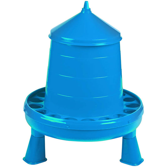 Little Giant 8.5 Pound Poultry Chicken Feeder Dispenser w/ Carrying Handle, Blue