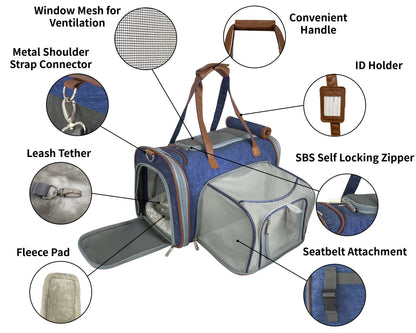 Mr. Peanut's Gold Series Mini Size Airline Compliant Expandable Pet Carrier