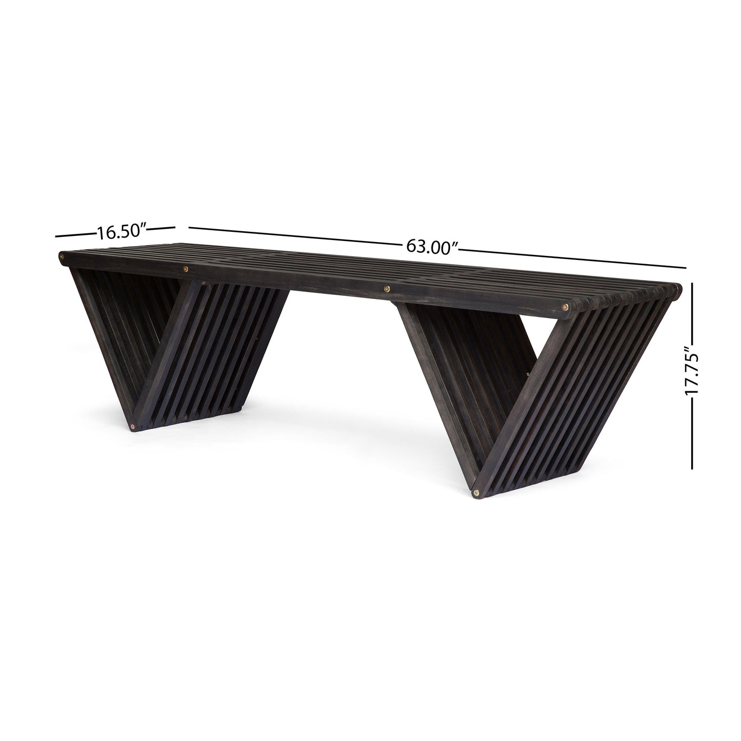 Modern Triangular Leg Outdoor Bench