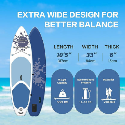 Inflatable Stand Up Paddle Board "Simple Deluxe Premium SUP for All Skill Levels, Pink Paddle Boards for Adults & Youth, Blow Up Stand-Up Paddleboards with Accessories & Backpack, Surf Control