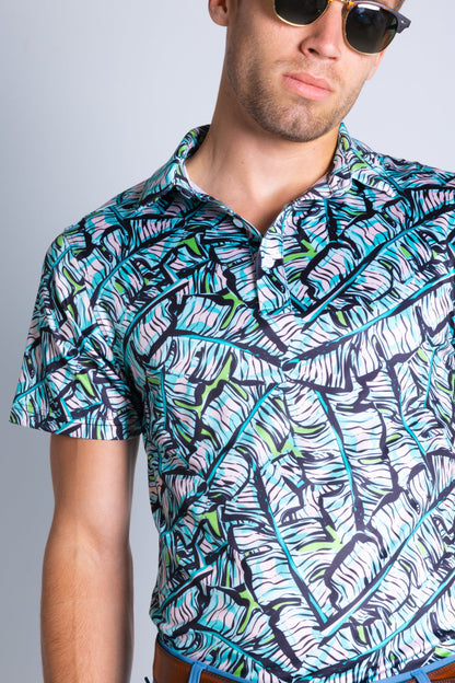 The Easy Breezy | Blue Tropical Men’s Polo