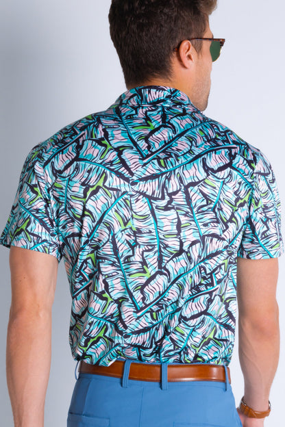 The Easy Breezy | Blue Tropical Men’s Polo