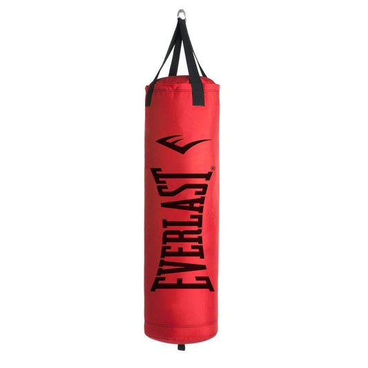 Everlast 80 LB Hanging Nevatear Polycanvas Heavy Kickboxing Punching Bag, Red