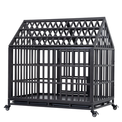 Heavy Duty Dog Cage pet Crate with Roof