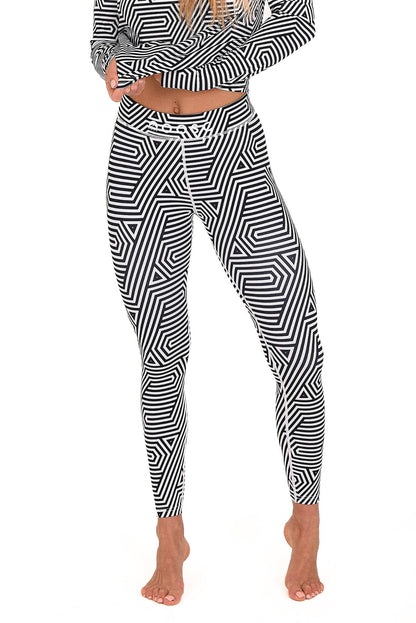 Fall Line Black & White Womens Baselayer Legging