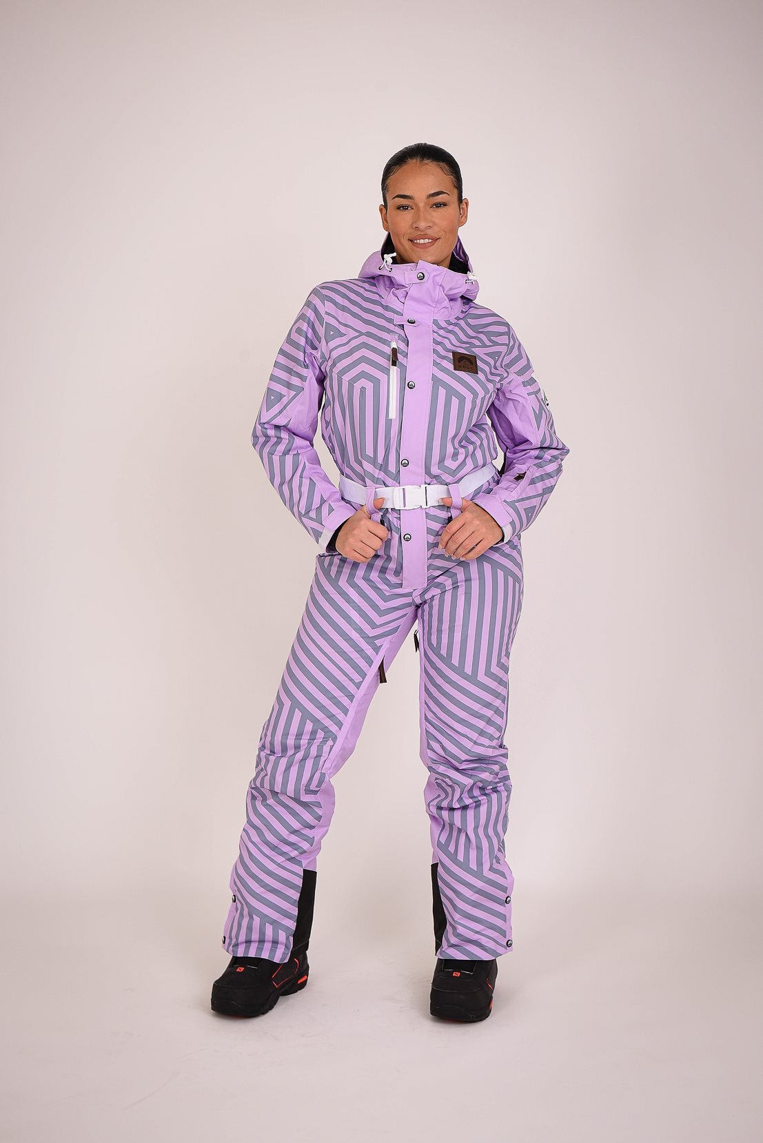 Fall Line Purple & Grey Curved Women's Ski Suit