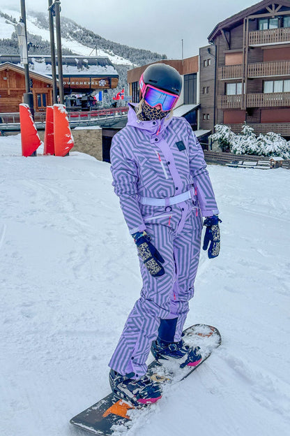 Fall Line Purple & Grey Curved Women's Ski Suit