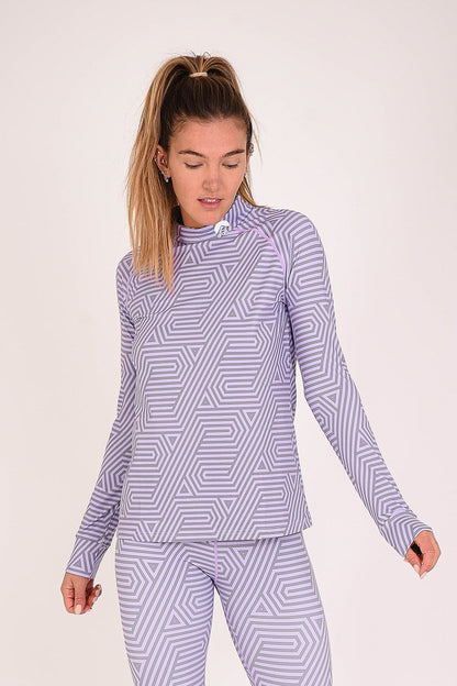 Fall Line Purple & Grey Womens Baselayer Top