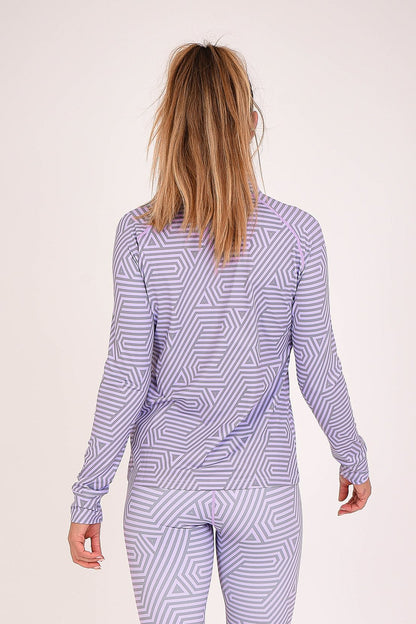 Fall Line Purple & Grey Womens Baselayer Top