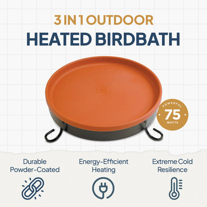 Farm Innovators All Seasons 3 In 1 75 Watts Heated Birdbath, Terracotta (4 Pack)
