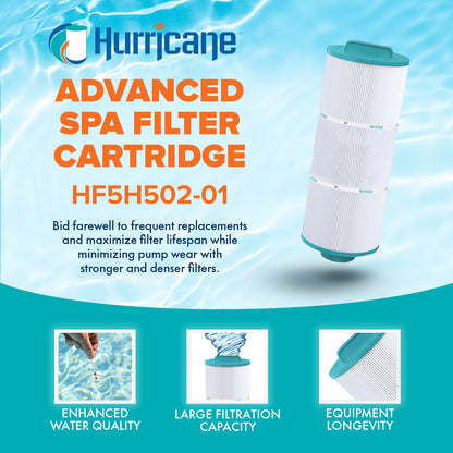 Hurricane 2 Pack HF5H502-01 Advanced Pool and Spa Filter Cartridge Replacement