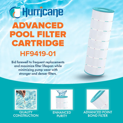 Hurricane HF9419-01 Advanced Pool and Spa Filter Cartridge Replacement, White