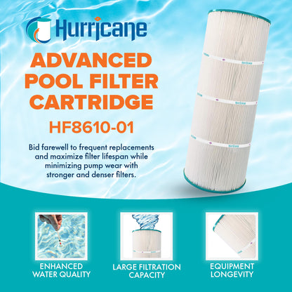 Hurricane HF8610-01 Advanced Pool and Spa Filter Cartridge Replacement, White
