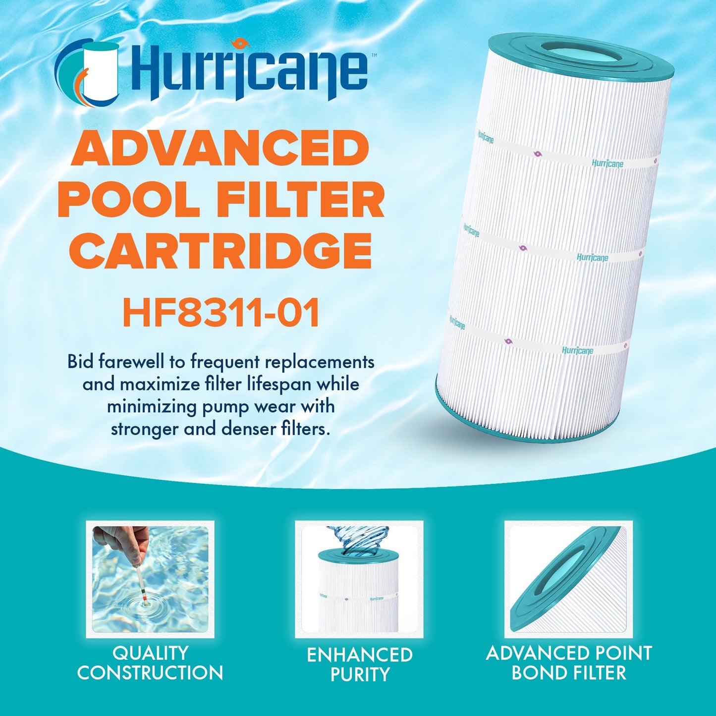 Hurricane HF8311 Replacement Spa Filter Cartridge for PXST100 and Unicel C-8311