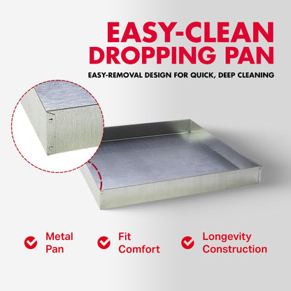 Pet Lodge 24 x 24 x 2.75 Inches Heavy Duty Metal Rabbit Hutch Dropping/Waste Pan