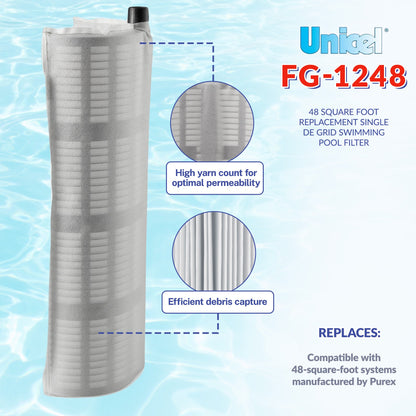 Unicel FG-1248 48 Square Foot Replacement Single DE Grid Swimming Pool Filter