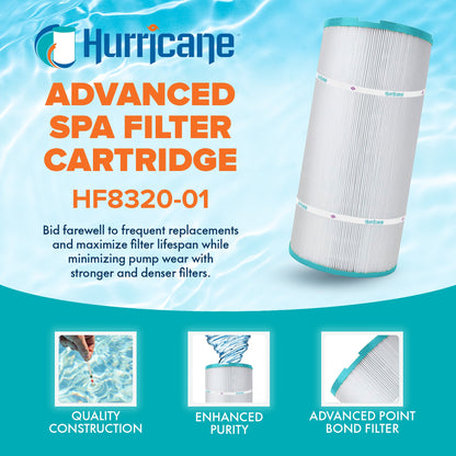Hurricane HF8320-01 Advanced Pool and Spa Filter Cartridge Replacement, White
