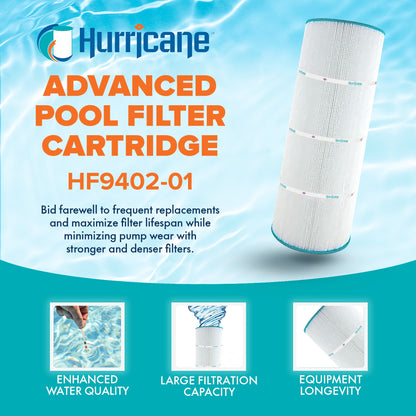 Hurricane HF9402-01 Advanced Pool and Spa Filter Cartridge Replacement, White