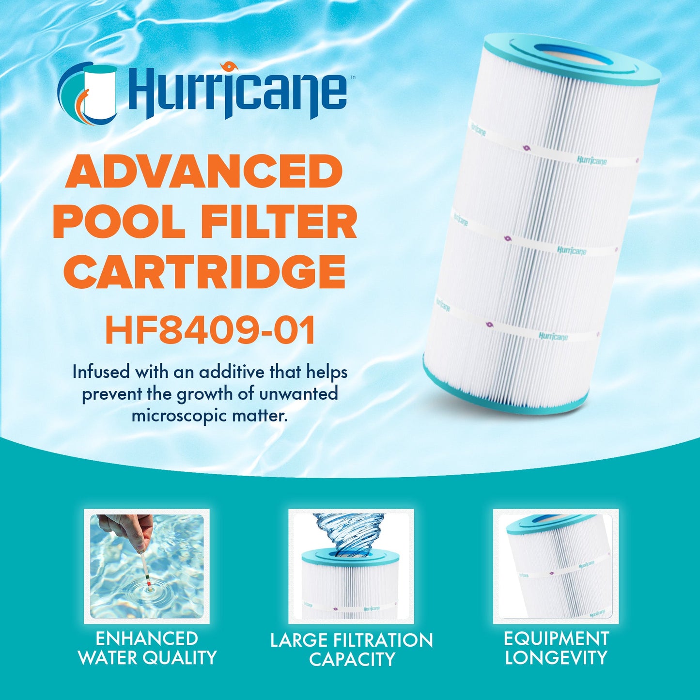 Hurricane HF8409-01 Replacement Spa Filter Cartridge for PA90 and Unicel C-8409