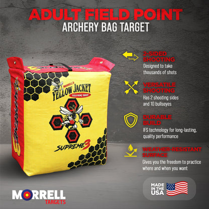 Morrell Yellow Jacket Supreme 3 28 Pound Field Point Archery Bag Target (4 Pack)