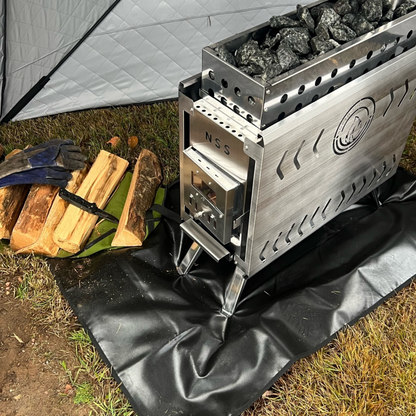 Sauna Tent Wood Stove | Portable | Brushed Stainless