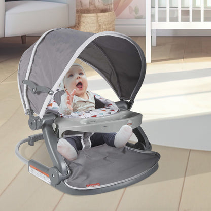 Fisher-Price Foldable Baby Travel Chair On The Go Sit Me Up Floor Seat w/Canopy