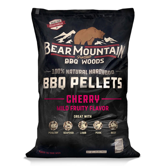 Bear Mountain BBQ Premium All-Natural Hardwood Cherry BBQ Smoker Pellets, 20 lbs