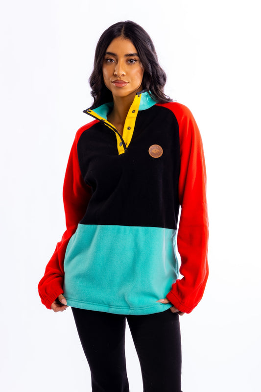 The Radio Station | Retro Colorblock Fleece