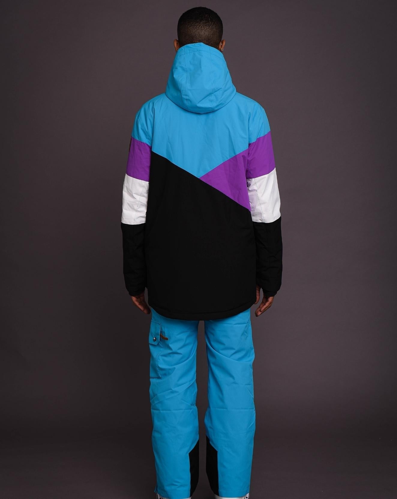 Fresh Pow Men's Ski & Snowboard Jacket - Blue, Purple & Black