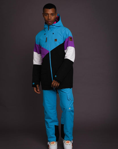 Fresh Pow Men's Ski & Snowboard Jacket - Blue, Purple & Black