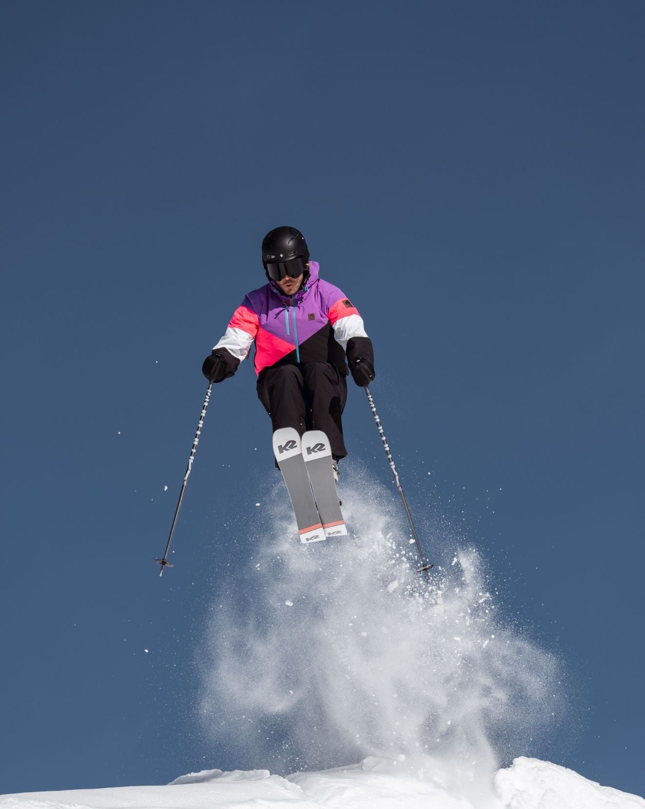 Fresh Pow Men's Ski & Snowboard Jacket - Neon Pink, Purple & Black