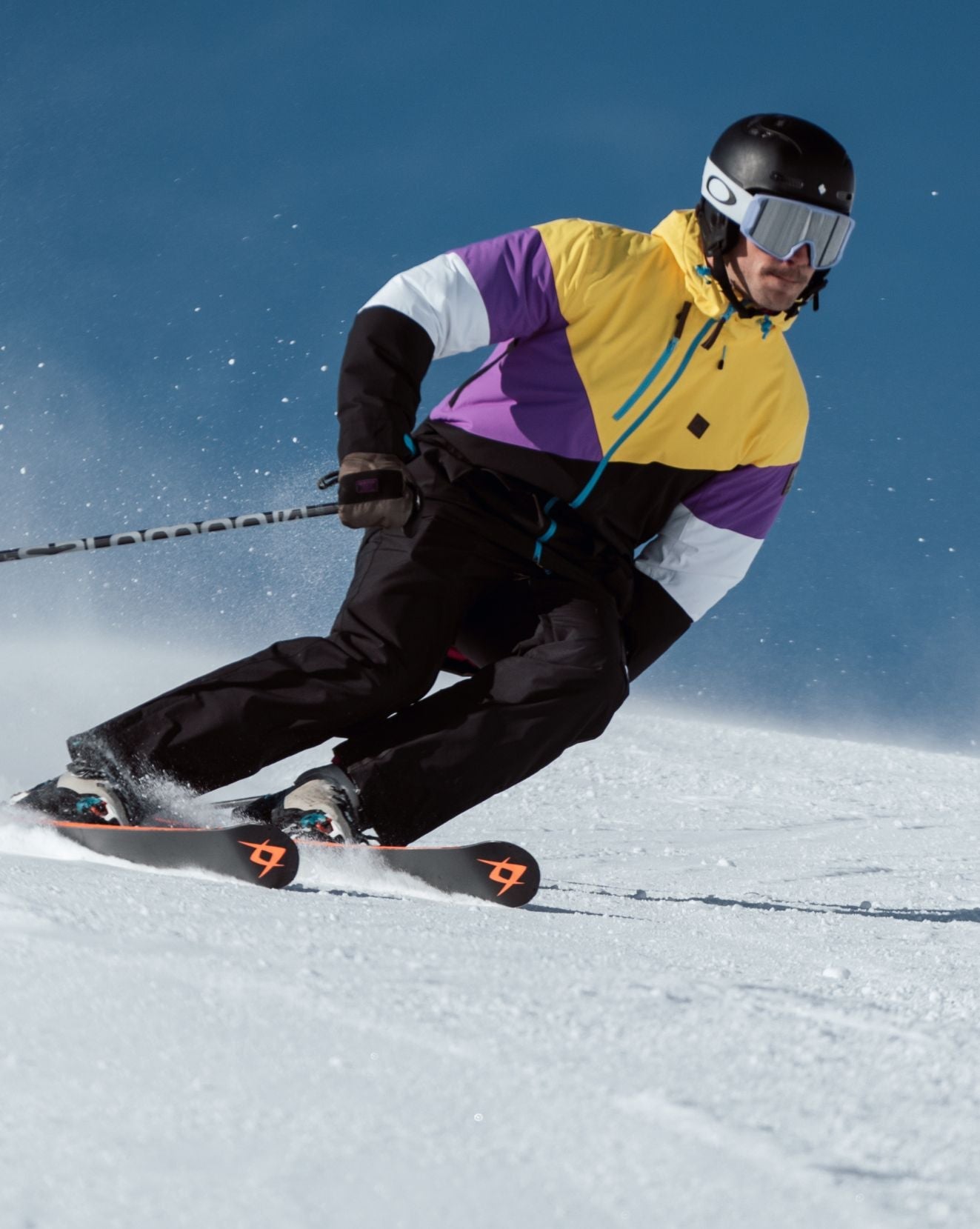 Fresh Pow Men's Ski & Snowboard Jacket - Yellow, Purple & Black