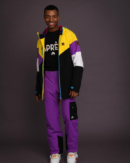 Fresh Pow Men's Ski & Snowboard Jacket - Yellow, Purple & Black