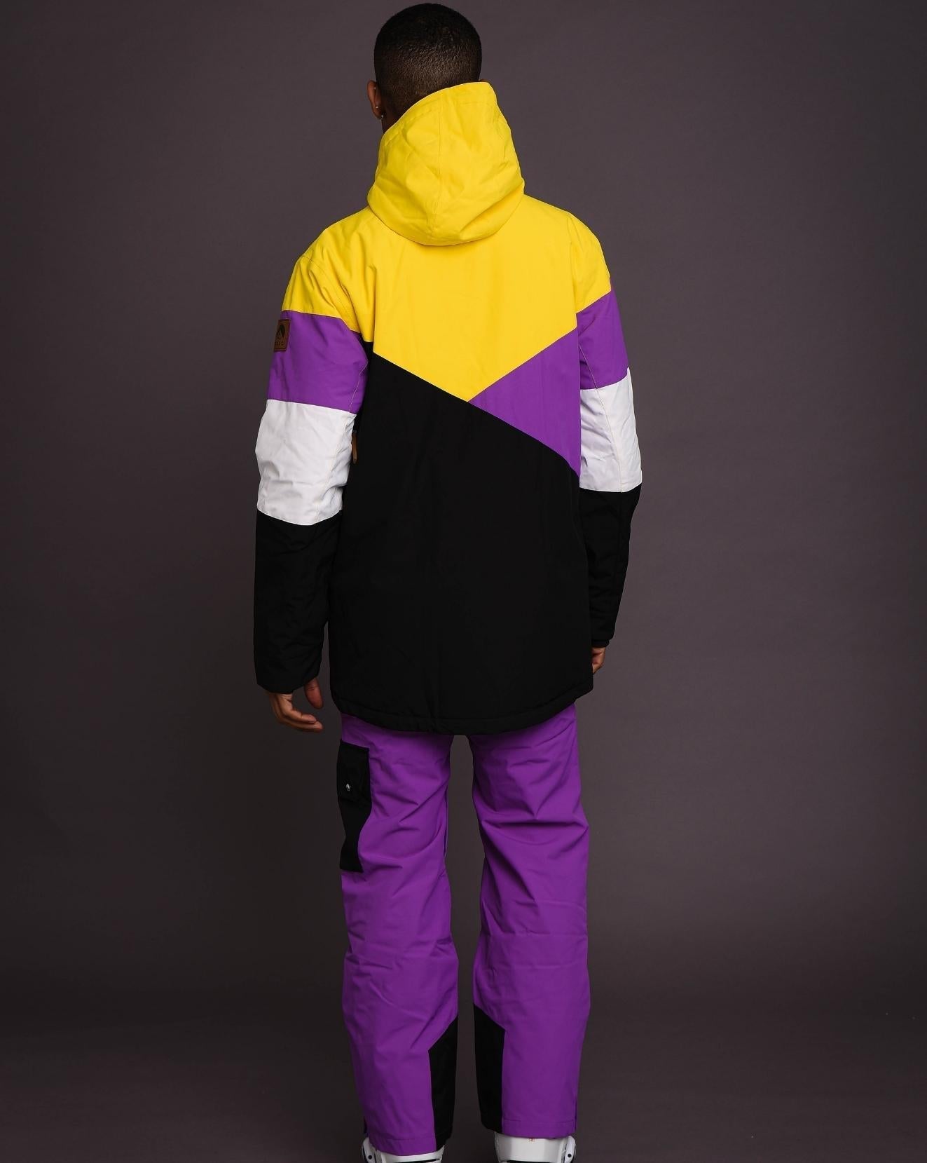 Fresh Pow Men's Ski & Snowboard Jacket - Yellow, Purple & Black