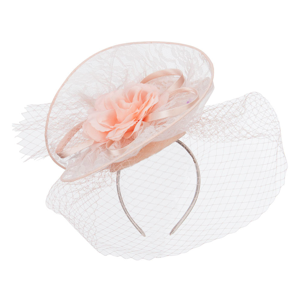 Fan Up Lace Flower Fascinator