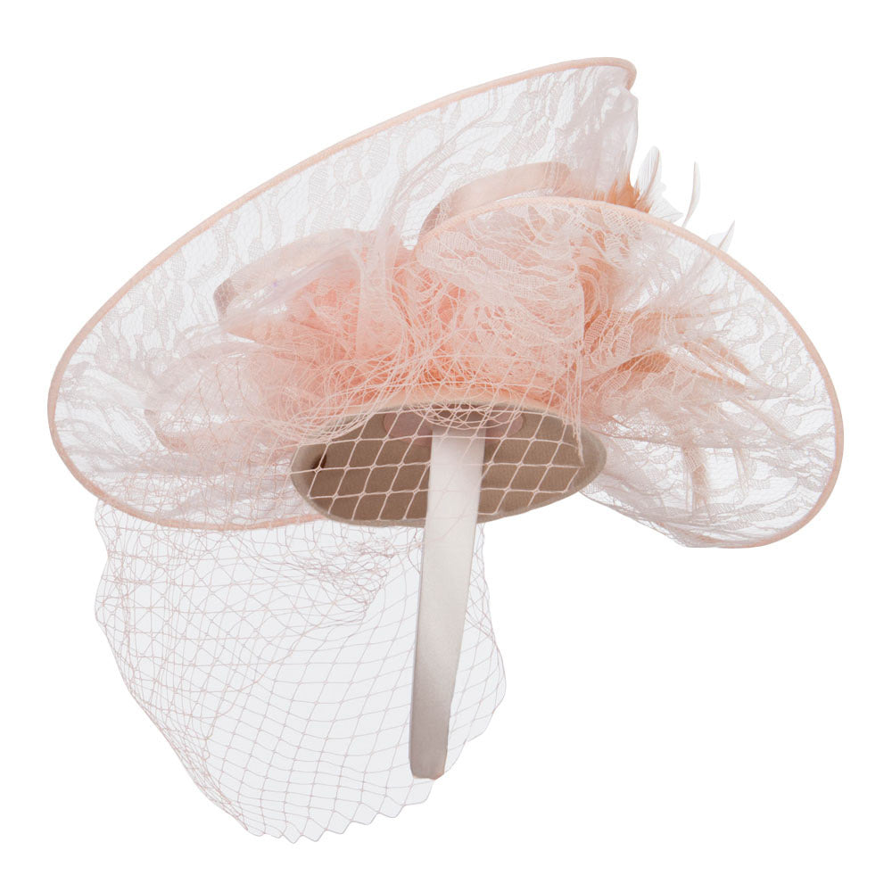 Fan Up Lace Flower Fascinator