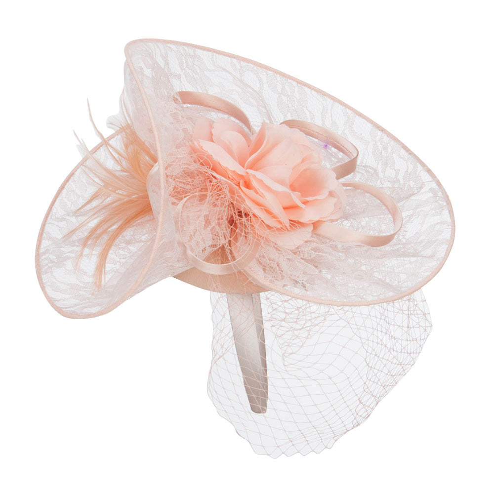 Fan Up Lace Flower Fascinator